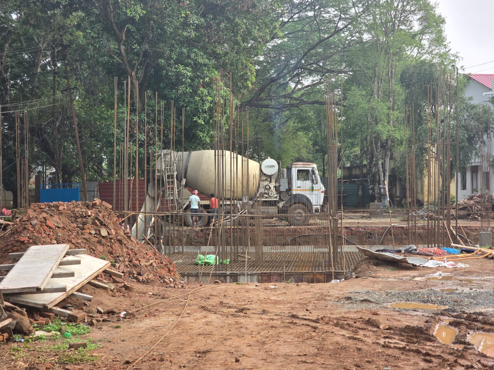 Ongoing construction work of new campus of the National Law University, Tripura