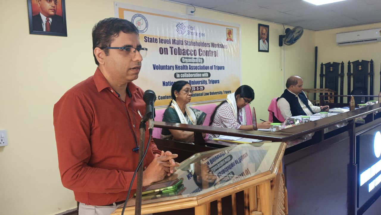A State-Level Multi-Stakeholders Workshop on Tobacco Control Organized at NLU Tripura and VHAT