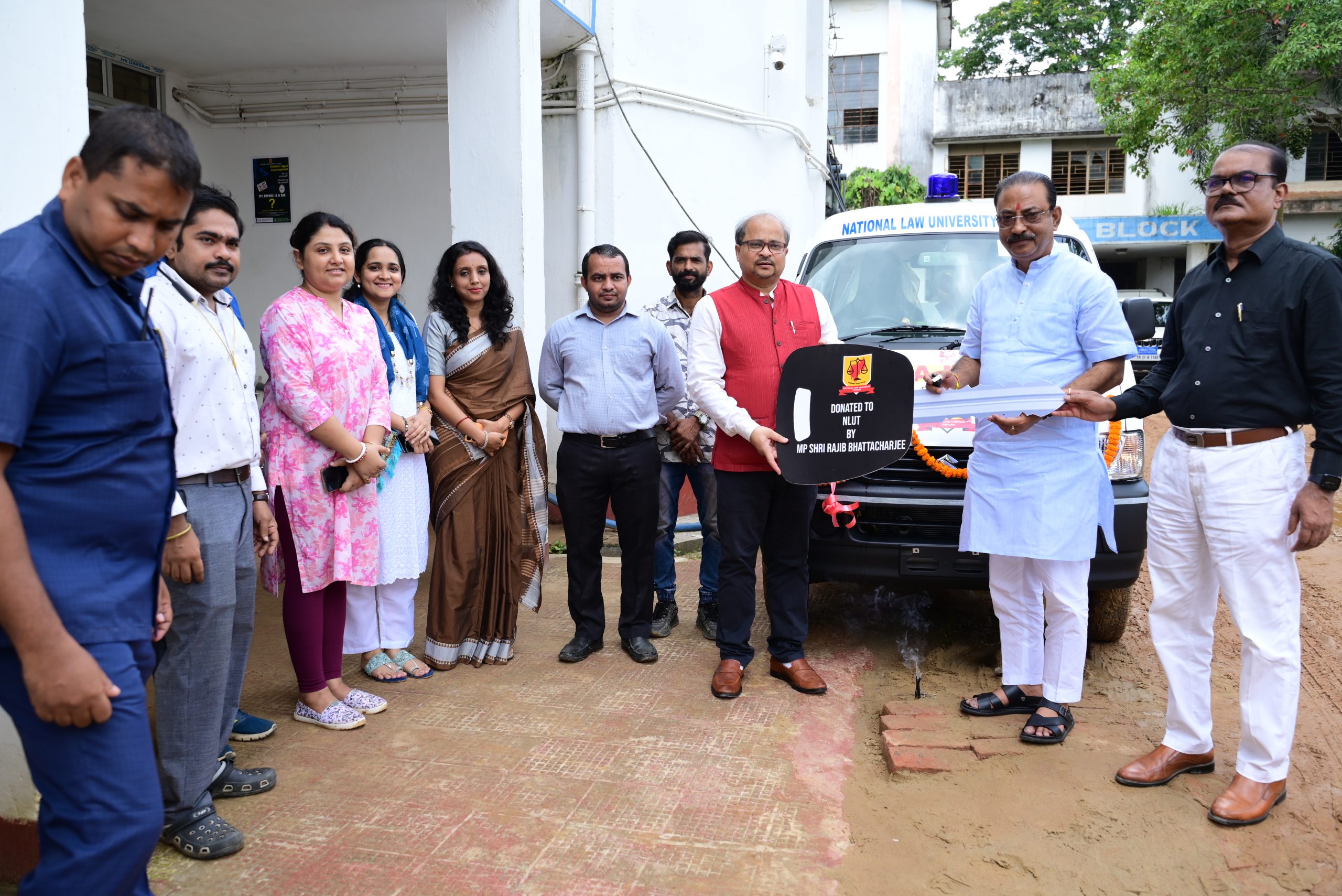 Rajya Sabha MP Shri Rajib Bhattacharjee donates ambulance to NLUT