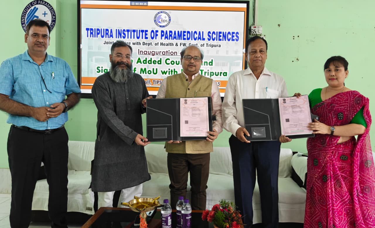 NLU Tripura inks MoU with Tripura Institute of Paramedical Sciences, Agartala