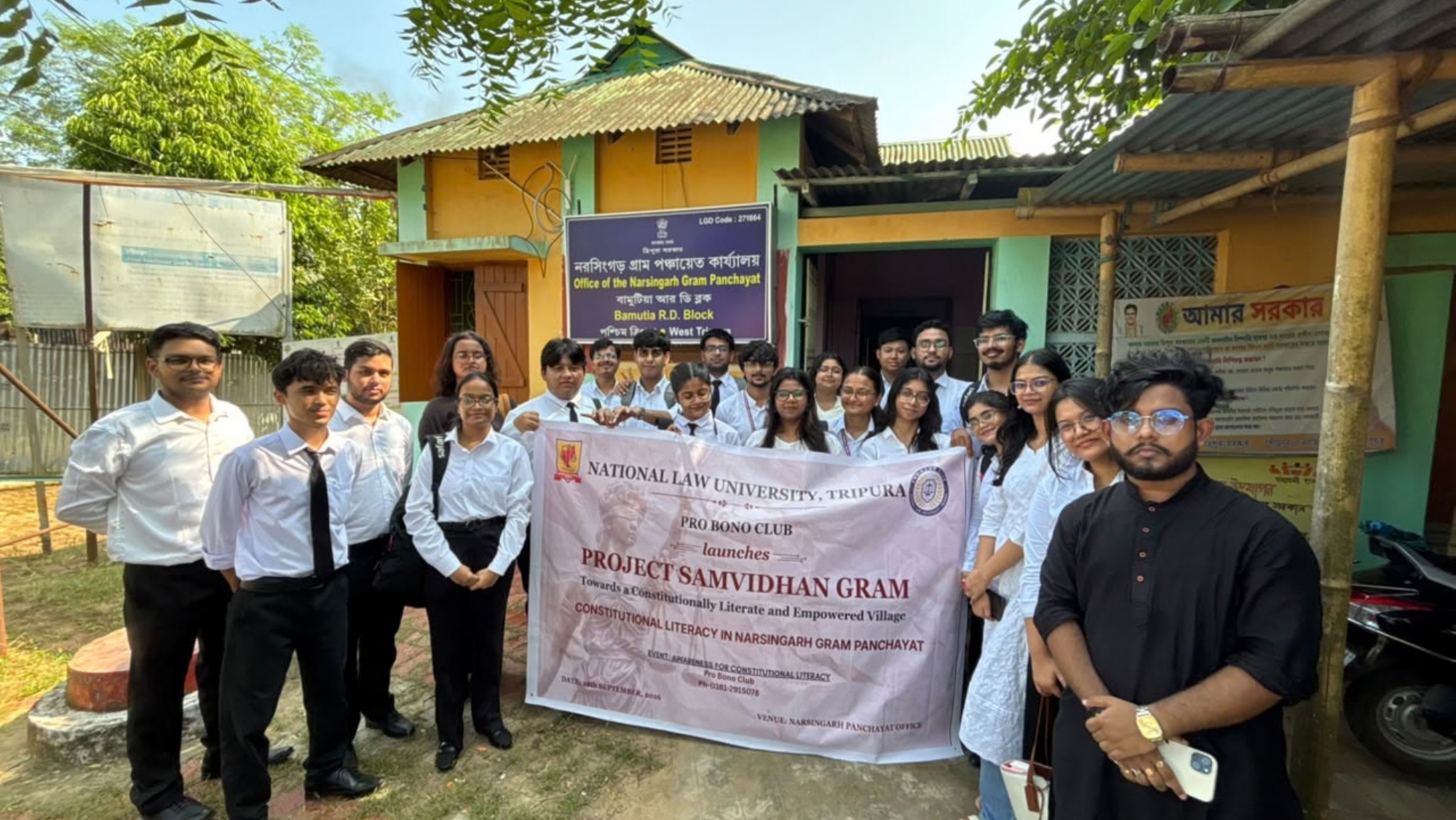 NLU Tripura Launched “PROJECT SAMVIDHAN GRAM” at Narsingarh Panchayat